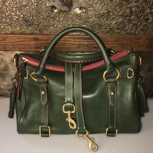 Dooney & Bourke Florentine Satchel in Ivy with strap
